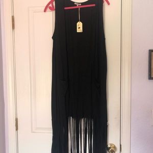 Black Fringe Overshirt